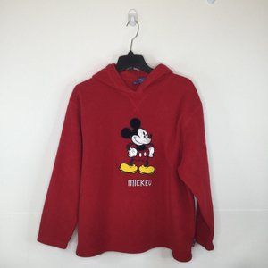 Disney Sweater Men Size Medium Red Mickey Mouse Hoodie Pullover Unisex